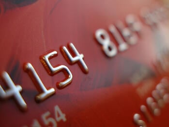 Up close shot of a credit card